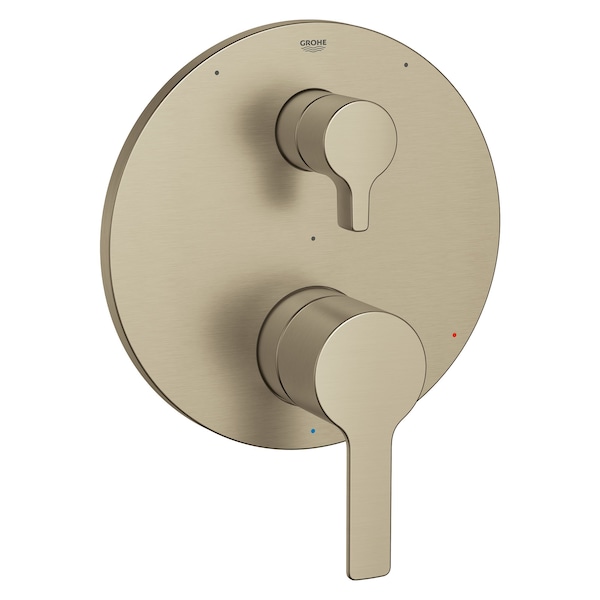 Lineare Pressure Balance Valve Trim With 3-Way Diverter With Cartridge, Brushed Nickel